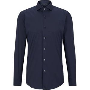 Hugo Boss, Overhemden, Heren, Blauw, 5Xl, Katoen, Casual overhemd