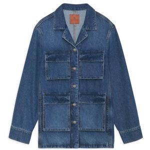 Anine Bing, Artic Blue Denim Jack Blauw, Dames, Maat:L