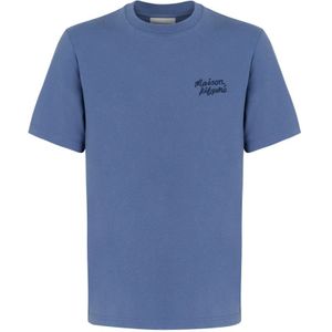 Maison Kitsuné, Tops, Heren, Blauw, XL, Comfort Tee Shirt Mm 00126Kj 0118-P433