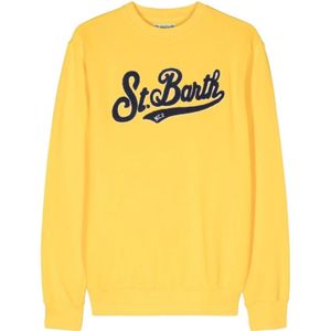 MC2 Saint Barth, Sweatshirts & Hoodies, Heren, Geel, M, Katoen, Zonnebloemgele Crew Neck Sweater