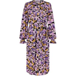 Fabienne Chapot, Bloemen Midi Jurk met Afneembare Riem Paars, Dames, Maat:2XL