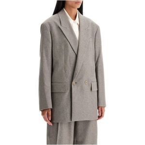 Filippa K, Jassen, Dames, Grijs, S, Oversized Double-Breasted Flannel Blazer