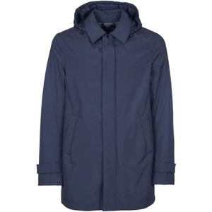 Herno, Jassen, Heren, Blauw, L, Polyester, Blauwe Laminar Trenchcoat