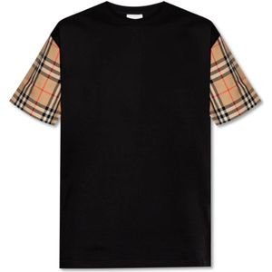 Burberry, Oversized T-shirt Zwart, Dames, Maat:M
