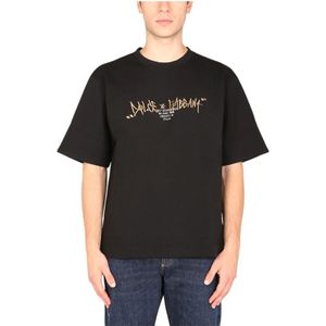 Dolce & Gabbana, Tops, Heren, Zwart, S, Stijlvol Geborduurd T-shirt