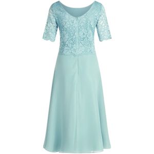 vera mont, Kleedjes, Dames, Blauw, 7Xl, Chiffon, Kanten Cocktailjurk Glamour