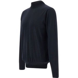 Filippo De Laurentiis, Truien, Heren, Blauw, L, Wol, Merino Wol Coltrui Trui Navy Blauw