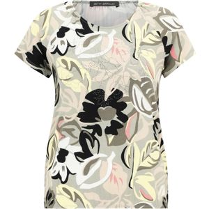 Betty Barclay, Tops, Dames, Veelkleurig, 3Xl, Bloemenprint Shirt met Elastische Tailleband