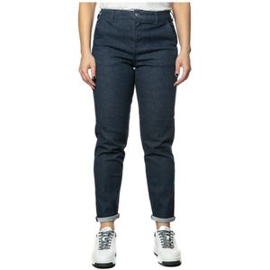 Emporio Armani, Denim Blu Cropped Jeans Blauw, Dames, Maat:W26