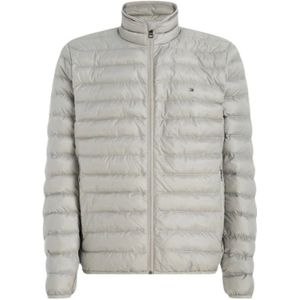 Tommy Hilfiger, Jassen, Heren, Grijs, XL, Polyester, Opvouwbare Pufferjas met Lange Mouwen