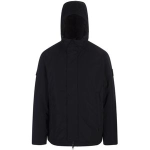 Stone Island, Jassen, Heren, Blauw, 2Xl, Polyester, Blauwe gewatteerde jas met Prima Loft-isolatie