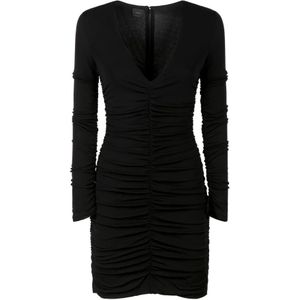 Pinko, Kleedjes, Dames, Zwart, S, Zwarte Bodycon Jurk met V-Hals