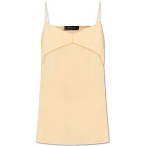 Fabiana Filippi, Tops, Dames, Beige, 2Xs, Versierde tanktop