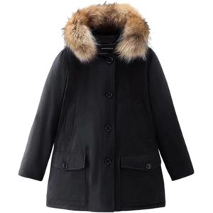 Woolrich, Jassen, Dames, Blauw, XL, Katoen, Winterjas, Arctic Stijl