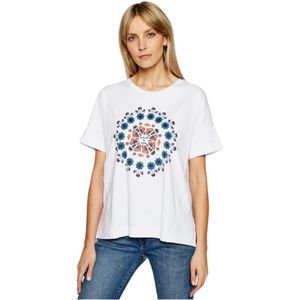 Desigual, Tops, Dames, Wit, M, Korte Mouw T-shirt