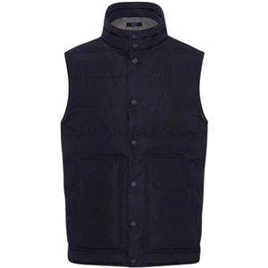 Kiton, Navyblauwe Nylon Gilet Blauw, Heren, Maat:L