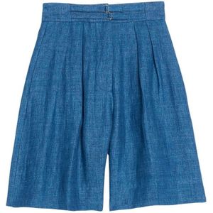 Ines De La Fressange Paris, Hoge taille denim shorts Blauw, Dames, Maat:2XS