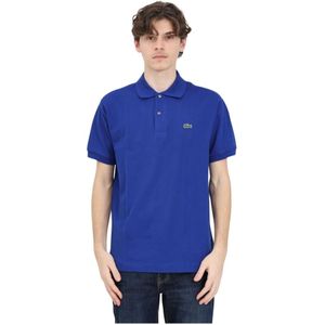 Lacoste, Tops, Heren, Blauw, L, Blauw Polo Shirt met Krokodil Logo