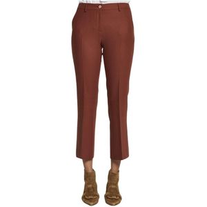 PT Torino, Bruine Korte Stretch Broek Bruin, Dames, Maat:L