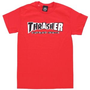 Thrasher, Tops, unisex, Rood, L, Katoen, Rode Heren Tee Korte Mouw T-shirt