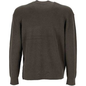 Armani Exchange, Truien, Heren, Groen, XL, Katoen, Minimalistische Olijfgroene Crewneck Sweater