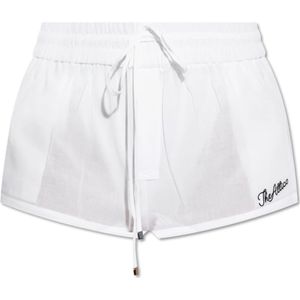The Attico, Korte broeken, Dames, Wit, XS, Katoen, Doe mee met ons op het strand collectie shorts