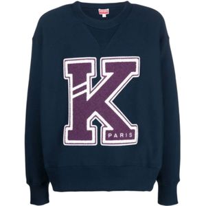 Kenzo, Sweatshirts & Hoodies, Heren, Blauw, S, Katoen, Blauwe Sweaters voor Heren