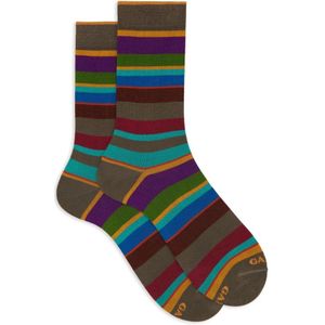 Gallo, Ondergoed, Heren, Veelkleurig, M, Katoen, Italiaanse korte sokken Multicolor Streep