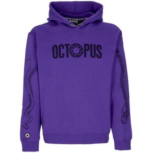 Octopus, Sweatshirts & Hoodies, Heren, Paars, XL, Katoen, Paarse Logo Hoodie Lange Mouw