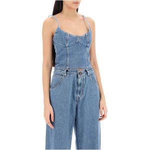 Magda Butrym, Sleeveless Tops Blauw, Dames, Maat:S