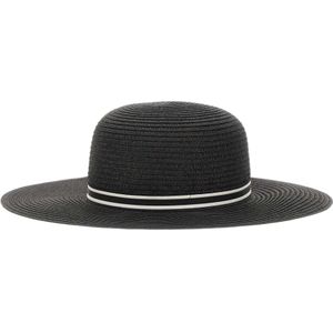 Borsalino, Accessoires, Dames, Zwart, S, Zwarte geweven textielpapieren hoed voor dames