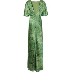 Saloni, Kleedjes, Dames, Groen, S, Gestreepte Groene Maxi Jurk