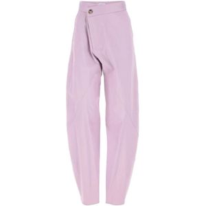 JW Anderson, Lila stretch katoenen broek Paars, Dames, Maat:XS