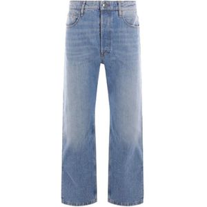 Wood Wood, Losvallende Biologisch Katoen Denim Jeans Blauw, Heren, Maat:W32