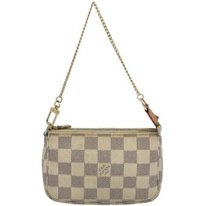 Louis Vuitton Vintage, Pre-owned, Dames, Beige, ONE Size, Leer, Pre-owned Canvas clutches