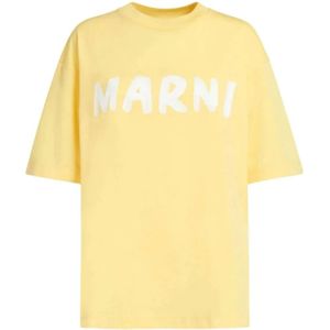 Marni, T-Shirts Geel, Dames, Maat:3XS