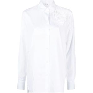 Ermanno Scervino, Blouses & Shirts, Dames, Wit, S, Katoen, Stijlvolle Witte Shirt voor Vrouwen