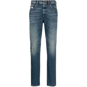 Diesel, Slim D-Strukt Blauwe Jeans Blauw, Heren, Maat:W33