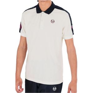 Sergio Tacchini, Tops, Heren, Beige, M, Polyester, Sportieve Polo Logo Cross Shirt