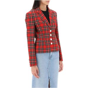 Alessandra Rich, Tartan wollen jas Veelkleurig, Dames, Maat:S