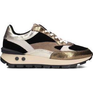 Floris van Bommel, Schoenen, Dames, Veelkleurig, 38 1/2 EU, Suède, Goud Blok Sneakers