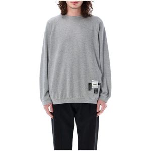 Undercover, Labels Crewneck Sweatshirt Grijs, Heren, Maat:M