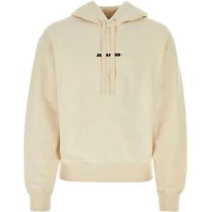 Jil Sander, Sweatshirts & Hoodies, Heren, Beige, XL, Katoen, Crèmekleurige katoenen sweatshirt