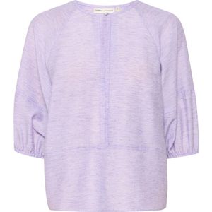 InWear, Blouses & Shirts, Dames, Paars, XL, Polyester, Lavendel Blouse met Halflange Mouwen