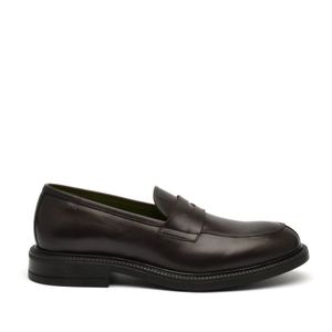 Alexander Hotto, Schoenen, Heren, Bruin, 41 EU, Leer, Bruine leren loafers met memory foam