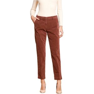 Mason's, Chino Broek van Zacht Fluweel - New York Model Rood, Dames, Maat:3XS