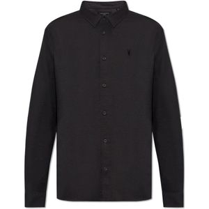 AllSaints, Mooie shirt van biologisch katoen Zwart, Heren, Maat:2XL