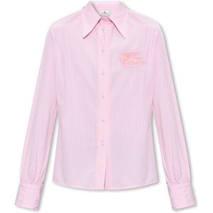 Etro, Blouses & Shirts, Dames, Roze, XS, Katoen, Gestreept shirt