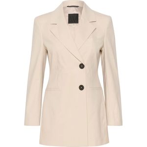 InWear, Jassen, Dames, Beige, L, Katoen, Eenvoudige Blazer met Lange Mouwen