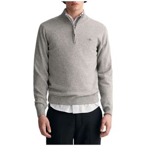 Gant, Truien, Heren, Grijs, S, Wol, Superfijne Lamswollen Half-Zip Coltrui